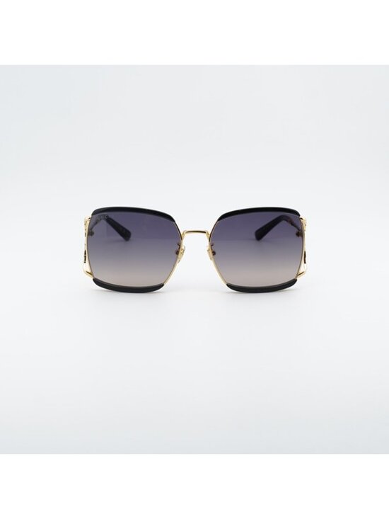Gucci GG0593SK 001 Sunglasses Black / Gold Square Frame, Grey Lenses main image 5
